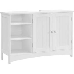 VASAGLE Mueble de lavabo con 2 puertas de color blanco