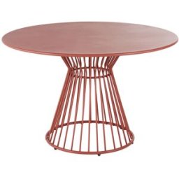 Maisons du Monde Mesa de exterior redonda de acero terracota Ø120 cm