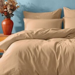 Sensei Maison Funda nórdica + 2 fundas de almohada 65x65 cm marrón moka 140x200 cm