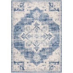 Safavieh Alfombra transicional de polipropileno blanco/azul, 122 x 183 cm