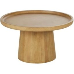 Maisons du Monde Mesa de centro redonda de mango macizo blanqueado Ø80 cm