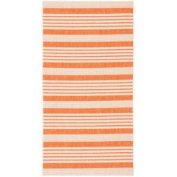 Safavieh Alfombra rayas de polipropileno naranja/beige, 122 x 170 cm