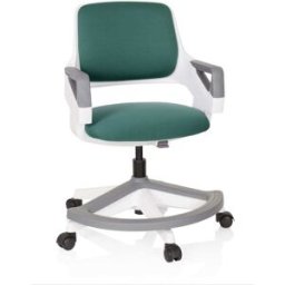 hjh OFFICE Silla giratoria para niños tela petrol