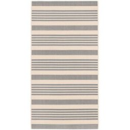 Safavieh Alfombra rayas de polipropileno gris/blanco, 122 x 170 cm