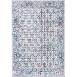 Safavieh Alfombra transicional de polipropileno blanco/azul, 122 x 183 cm
