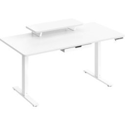 VASAGLE Escritorio eléctrico ajustable en altura 140x70 cm de color blanco