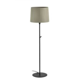 FARO BARCELONA Lámpara de pie en metal textil negro y beige 154cm