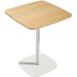Homcom Mesa de comedor 60x60x75 cm madera natural y blanco