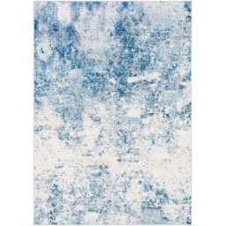 Safavieh Alfombra contemporáneo de polipropileno blanco/azul, 122 x 183 cm
