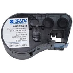 Brady M-187-075-342 cinta termorretráctil negro sobre blanco 19,05 mm x 8,50 mm