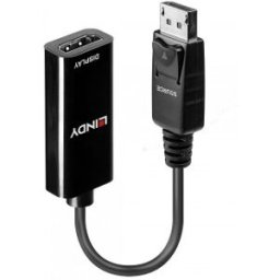 Lindy 41718 adaptador de cable de vídeo 0,15 m DisplayPort HDMI Negro