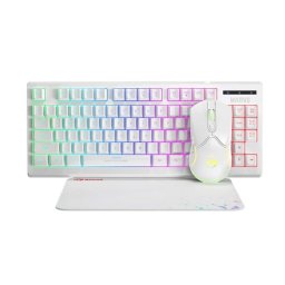 Teclado Marvo MA-CM310WH membrana gaming retroiluminado con cable y alfombrilla