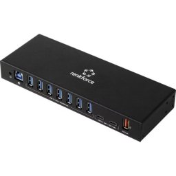 Hub USB Renkforce 10 puertos 5 Gbit/s con carga rápida y montaje DIN