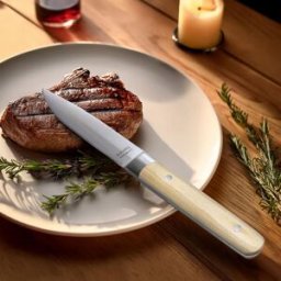 Amefa Estuche de 6 cuchillos carne acero inoxydable madera clara