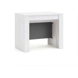 duehome Mesa consola extensible 50-235x90 cm blanco grafito