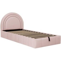 MODFU Cama tapizada infantil con almacenaje y somier 90x200 rosa