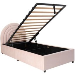 MODFU Cama infantil terciopelo rosa 90x200 cm con espacio de almacenaje