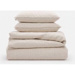 Reca Bedding Juego de cama 240x260 de lino y algodón, fundas 50x70 cm