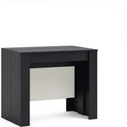 duehome Mesa consola extensible 50-235x90 cm negro blanco
