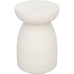 Maison Pavane Mesa auxiliar redonda crudo, fibra de arcilla efecto hormigón ø35 cm