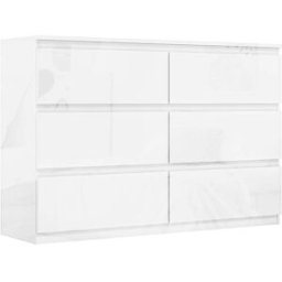 Homcom Cómoda para dormitorio 112x34x75 cm blanco brillante
