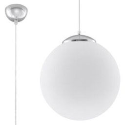 Sollux Lighting Lámpara de techo blanco/cromo acero/vidrio alt. 130 cm