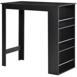 Homcom Mesa de bar 112x57x106 cm negro