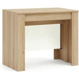 duehome Mesa consola extensible 50-235x90 cm roble blanco
