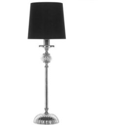 Beliani Lámpara de mesa metal negro