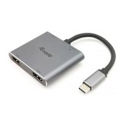 Equip ADAPTADOR USB-C 4IN1 2 X HDMI 4K HUB USB-C CARGA USB 3.0