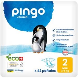 Pingo Pañales Ecológicos T2 Mini 42 uds