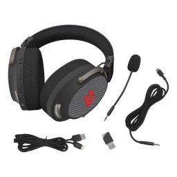 Auriculares Redragon H858 Arrow inalámbricos Bluetooth 7.1 con micrófono negro
