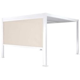 sweeek Pergola bioclimática de aluminio y acero 3x3m + 1 toldo de 3m, blanco