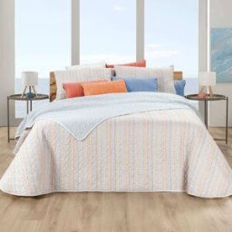 Manterol Colcha bouti reversible estampado rayas multicolor - colors 150cm