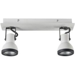 Beliani Lámpara de 2 focos ajustable metal blanco