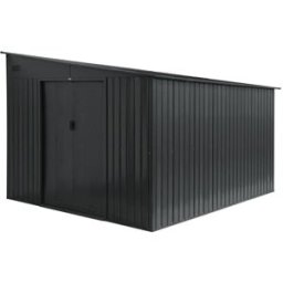 sweeek Caseta de jardín de metal adosada con kit de anclaje, 8 96m²,