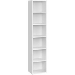 VASAGLE Librería de 6 niveles de color blanco