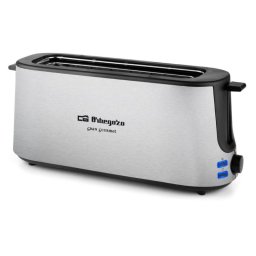 Tostadora Orbegozo TO6020 2 Ranuras Largas 1000 W 7 Niveles Negra/Inox