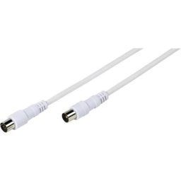 Cable Antena Coaxial Vivanco 1,5 m Blanco Doble Blindaje 75 Ohm