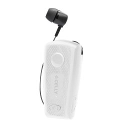 Auriculares Celly BHCLIP inalámbricos con cancelación de ruido y carga USB-C blancos