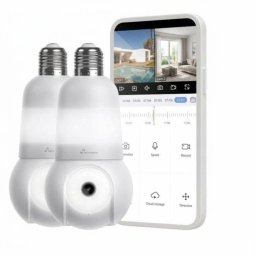 Pack 2 Cámaras IP Nivian Bombilla 2K Visión Nocturna Interior y Exterior Control por Voz Audio Bidireccional