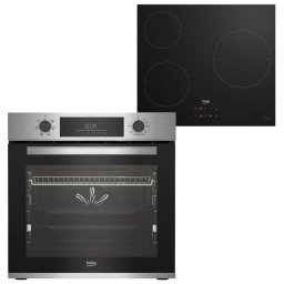 Beko BBSE12340XD Pack Horno Multifunción 72L Inox + Placa Inducción 3 Zonas A Cristal Negro