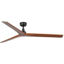 FARO BARCELONA Ventilador sin luz madera de pino nogal oscuro 150x150x24 cm