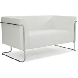 hjh OFFICE Sofá de diseño piel sintética blanco
