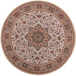 THEKO Alfombra oriental floral tejida a máquina en lana natural