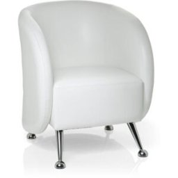 hjh OFFICE Sillón tapizada piel sintética blanco