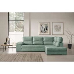 Velare Sofá cama chaise longue derecha de tela agua marina 285 cm