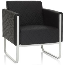hjh OFFICE Sillón tapizada piel sintética negro