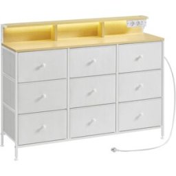 SONGMICS Cómoda de 33,5 x 114 x 84 cm de color blanco nube