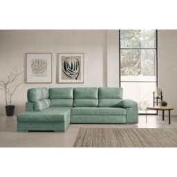 Velare Sofá cama chaise longue izquierda de tela agua marina 285 cm